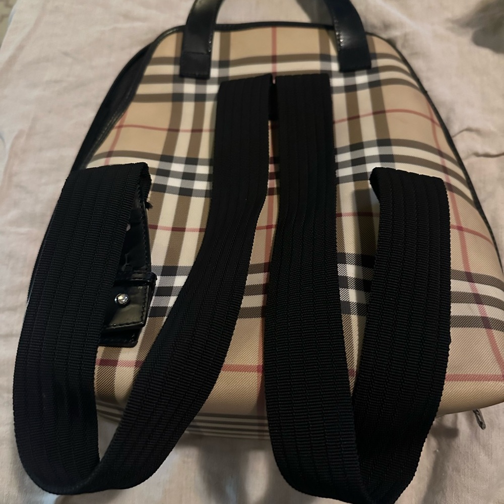 Burberry Plaid Backpack with Black Accents - Picture 4 of 6